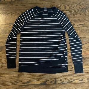 Danskin Women’s Black and White Striped Top Thumb Holes